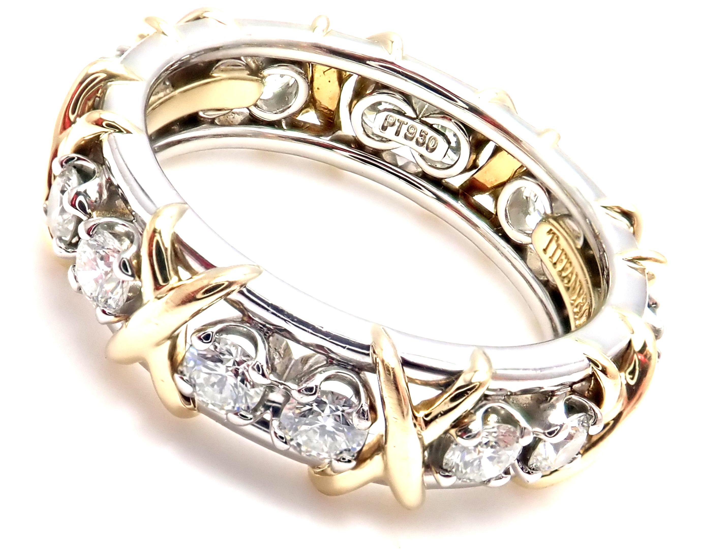 Tiffany & Co. Jean Schlumberger Diamond Yellow Gold and Platinum Band Ring 4