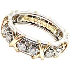 Tiffany & Co. Jean Schlumberger Diamond Yellow Gold and Platinum Band Ring