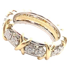 Tiffany & Co. Bandring aus Gelbgold und Platin mit Diamanten von Jean Schlumberger