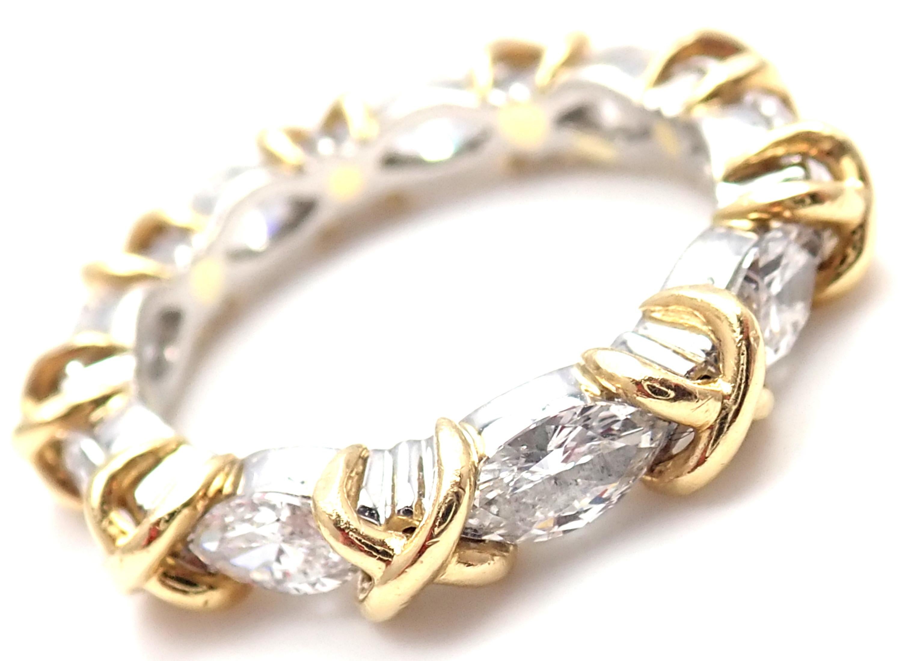 Tiffany & Co. Jean Schlumberger Diamond Yellow Gold Platinum Band Ring 6