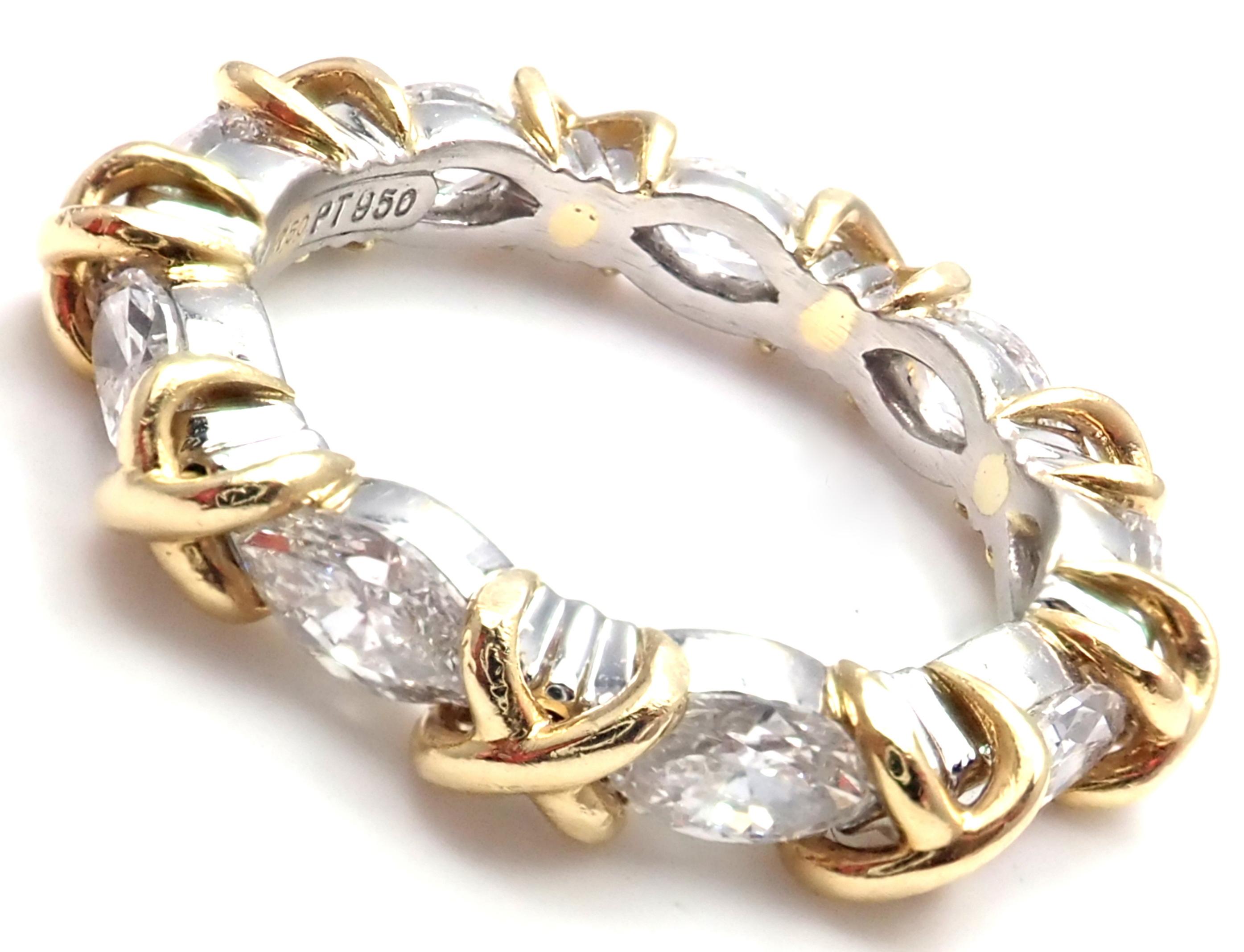 Tiffany & Co. Jean Schlumberger Diamond Yellow Gold Platinum Band Ring 5