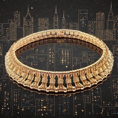 Tiffany & Co Jean Schlumberger Fancy Bowtie Collar Choker Yellow Gold Necklace