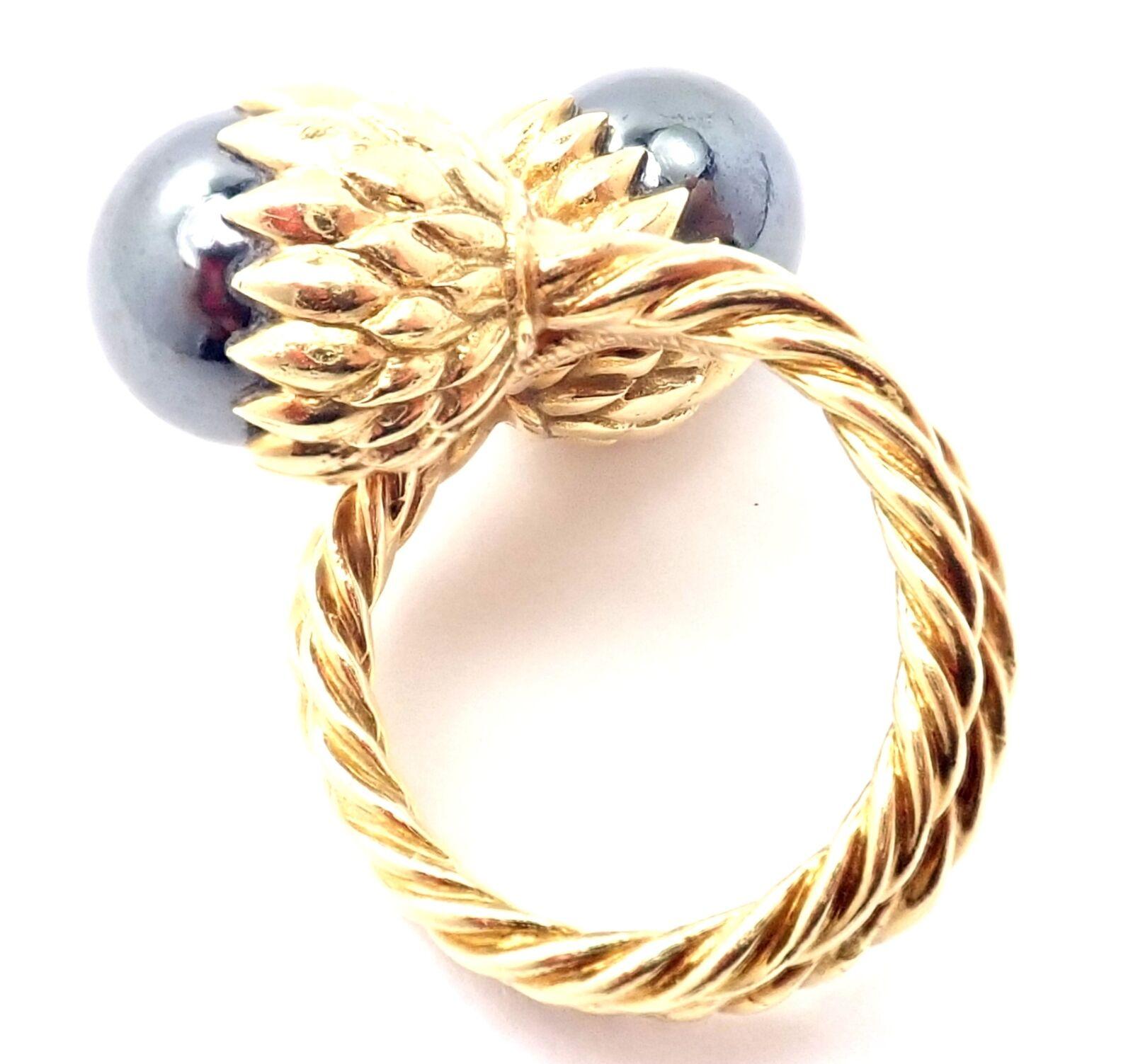 Bead Tiffany & Co. Jean Schlumberger Hematite Yellow Gold Ring