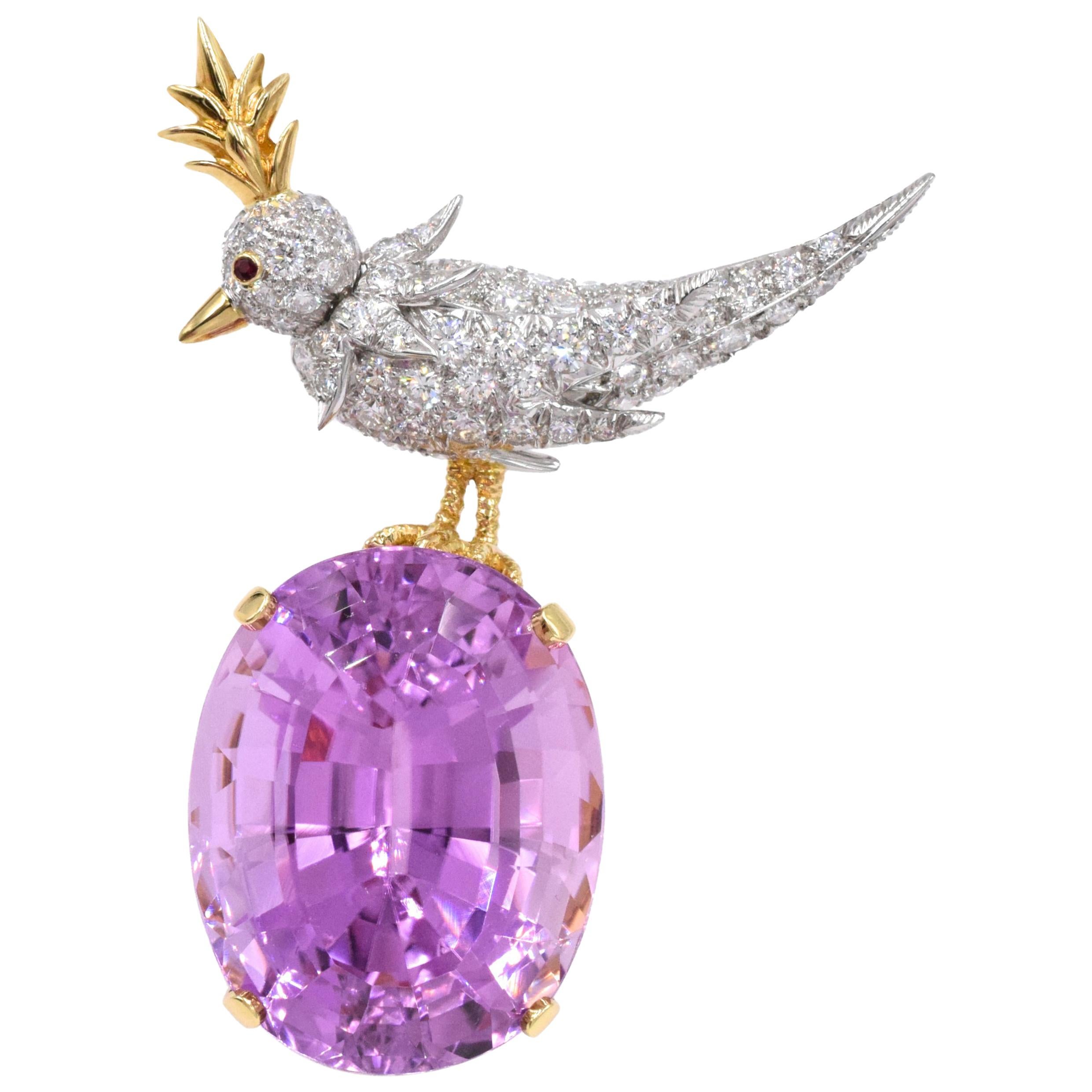 Tiffany 
Co. Jean Schlumberger  Kunzite  Bird on a Rock Brooch