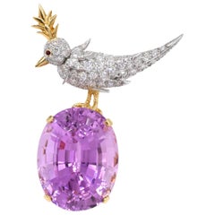Tiffany & Co. Jean Schlumberger  Kunzite  Bird on a Rock Brooch