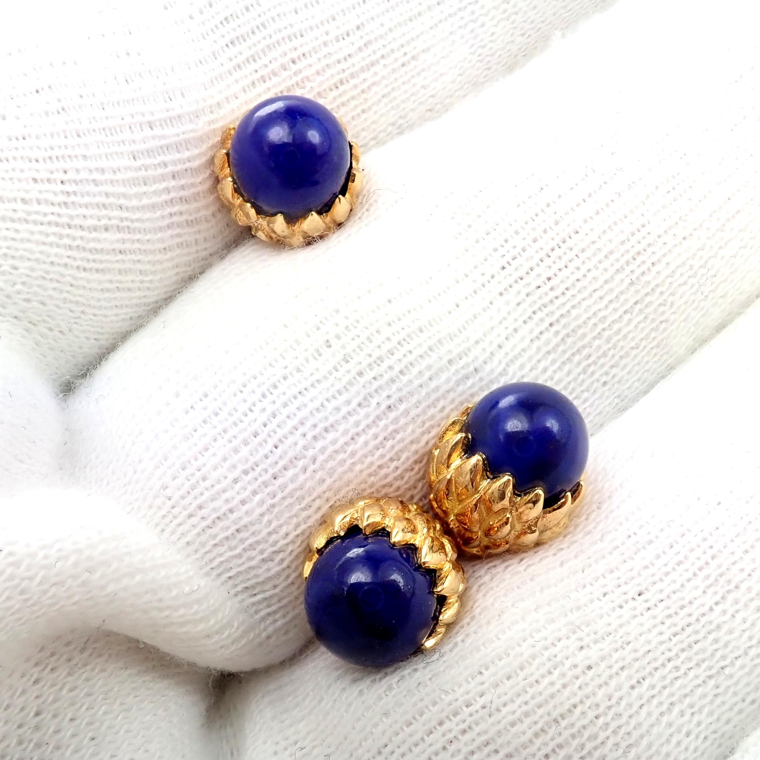 Tiffany & Co. Jean Schlumberger Lapis Lazuli Double Acorn Yellow Gold Cufflinks 2