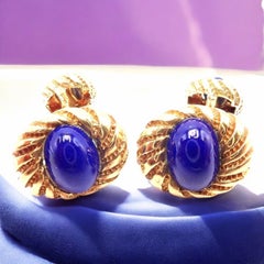 Tiffany & Co. Jean Schlumberger Lapis Lazuli Yellow Gold Cufflinks