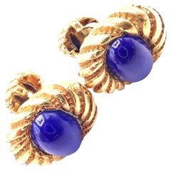 Tiffany & Co. Jean Schlumberger Lapis Lazuli Yellow Gold Cufflinks