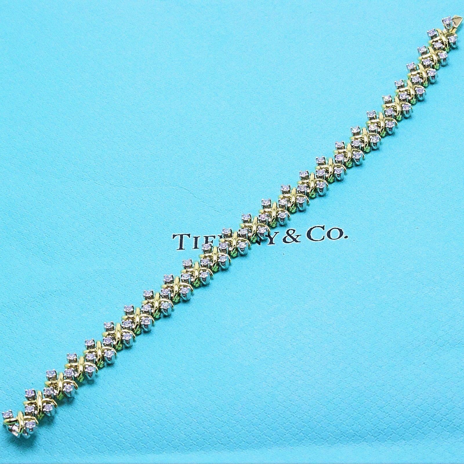 Tiffany & Co Jean Schlumberger Lynn Diamond Bracelet 2.77 TCW 18kt YG Platinum 3