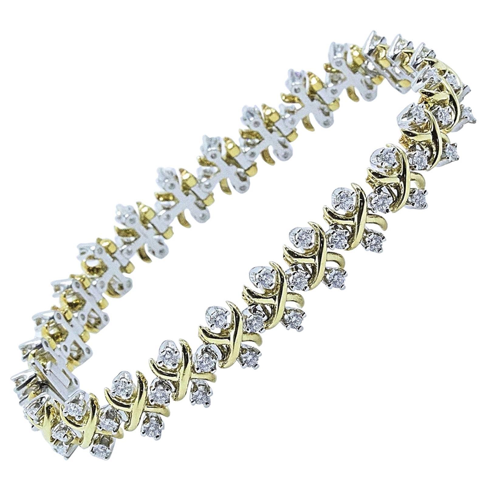 Tiffany & Co Jean Schlumberger Lynn Diamond Bracelet 2.77 TCW 18kt YG Platinum