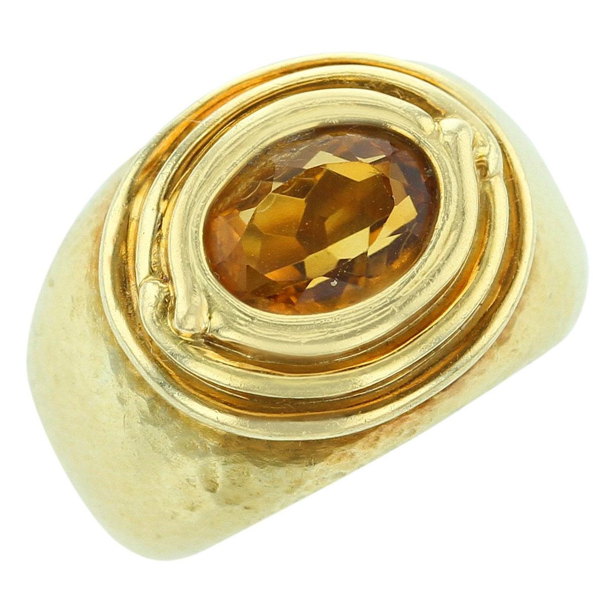 Tiffany & Co. Jean Schlumberger Oval Citrine and 18 Karat Yellow Gold Ring