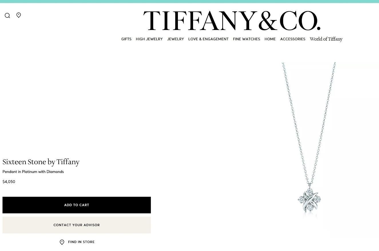 TIFFANY & Co. Collier à pendentif Lynn en platine et diamants Jean Schlumberger en vente 3