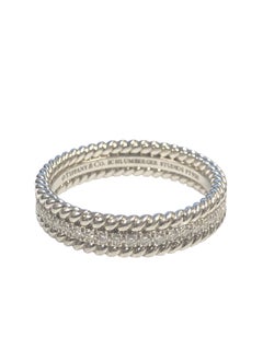 Tiffany & Co Jean Schlumberger Platinum Diamond Rope Border Band Ring