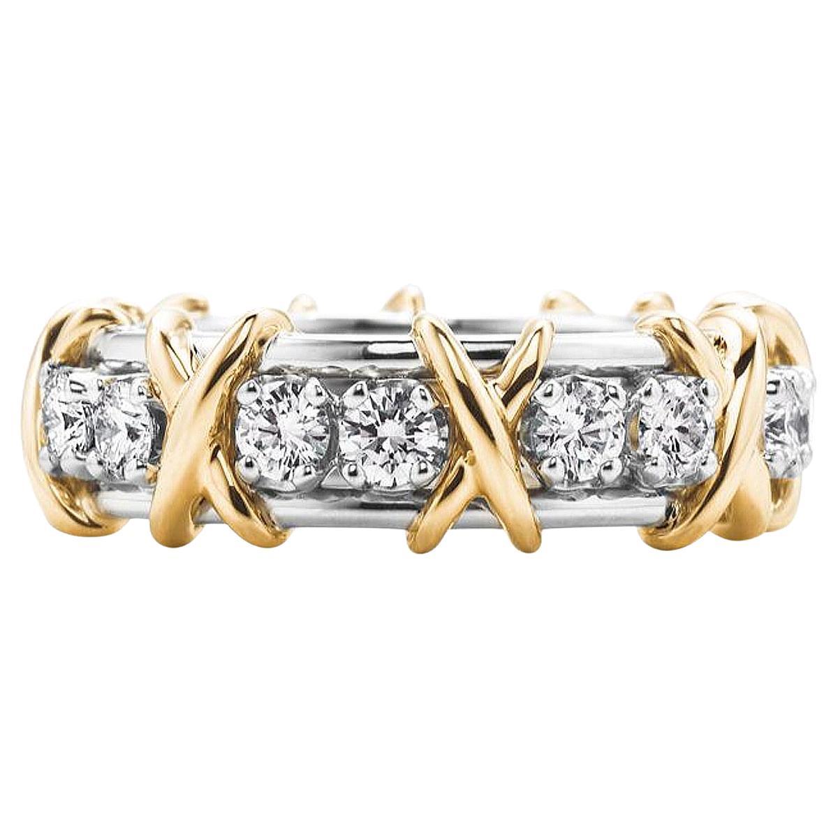 Tiffany & Co Jean Schlumberger Platinum Round Brilliant 16 Stone Diamond Ring