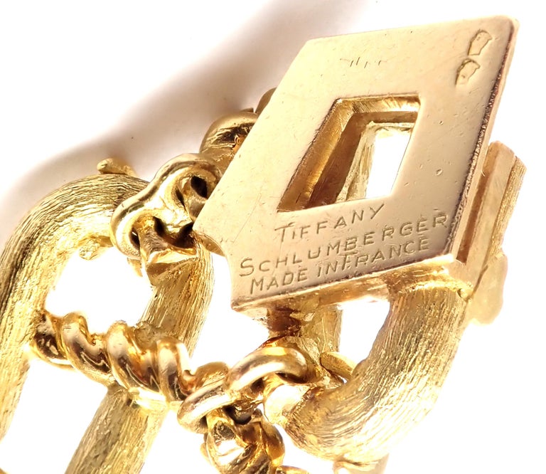 Tiffany and Co Jean Schlumberger Rope Work Yellow Gold Link Bracelet at ...