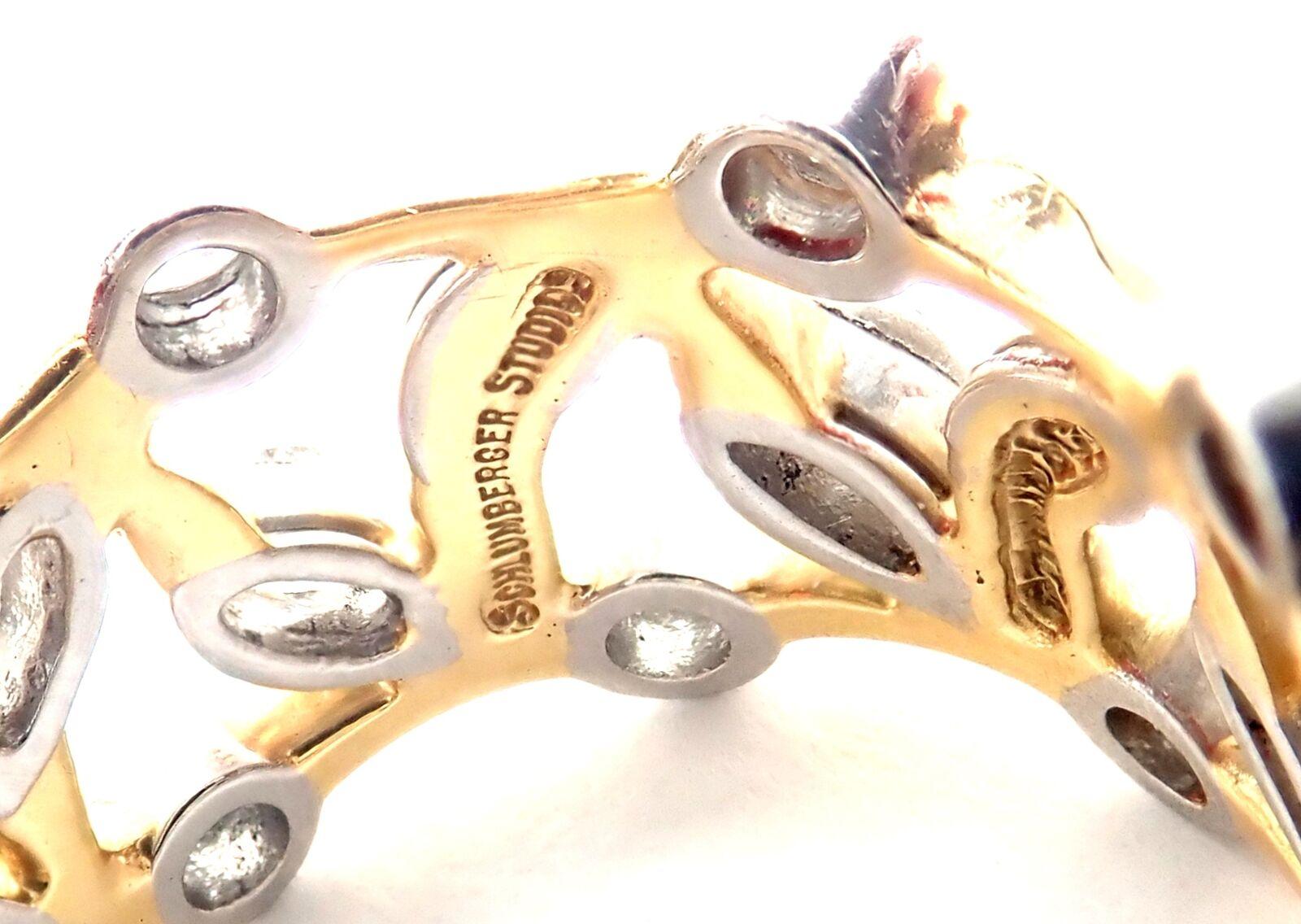 Tiffany & Co. Jean Schlumberger Vigne, bague jonc en or jaune et platine avec diamants en vente 5