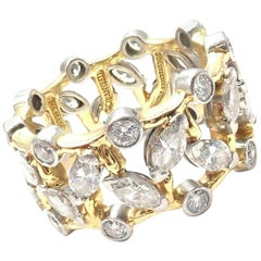 Tiffany & Co. Jean Schlumberger Vigne Diamond Platinum Yellow Gold Band Ring