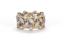 Tiffany & Co. Jean Schlumberger Vigne Ring 18 Karat Gold Platinum and Diamonds