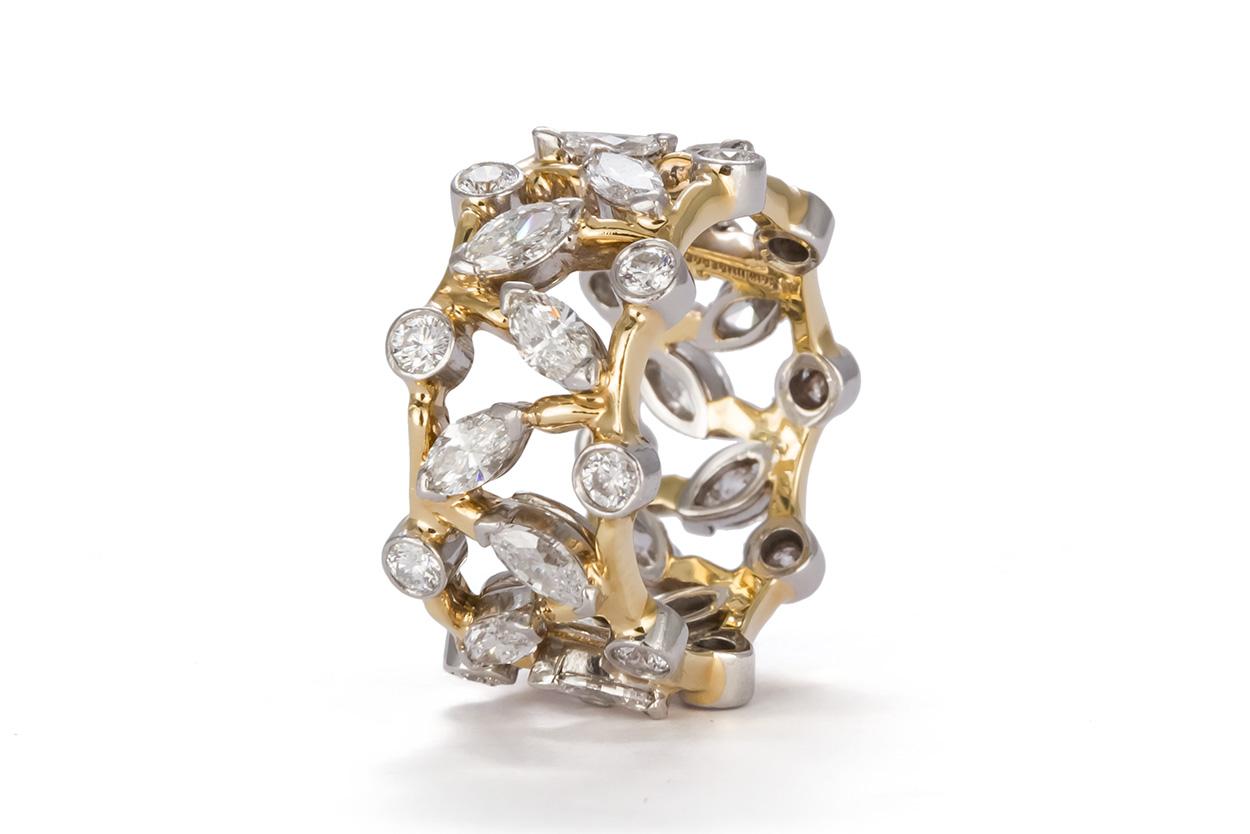 Contemporary Tiffany & Co. Jean Schlumberger Vigne Ring 18 Karat Gold Platinum and Diamonds