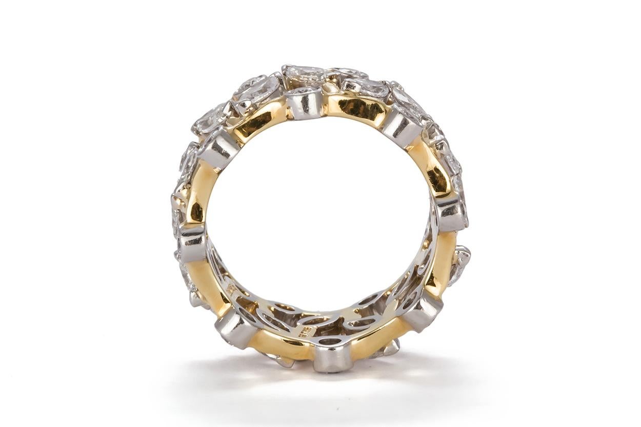 Tiffany & Co. Jean Schlumberger Vigne Ring 18 Karat Gold Platinum and Diamonds In Excellent Condition In Tustin, CA