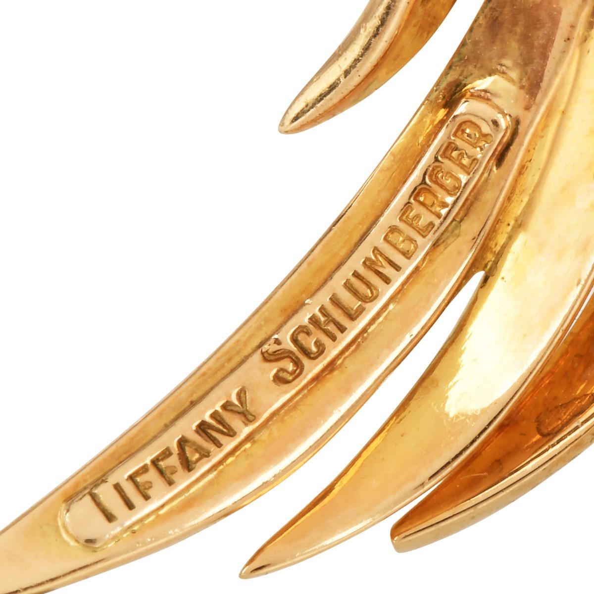 Tiffany & Co Jean Schlumberger Vintage France Flames 18K Diamond Brooch For Sale 2