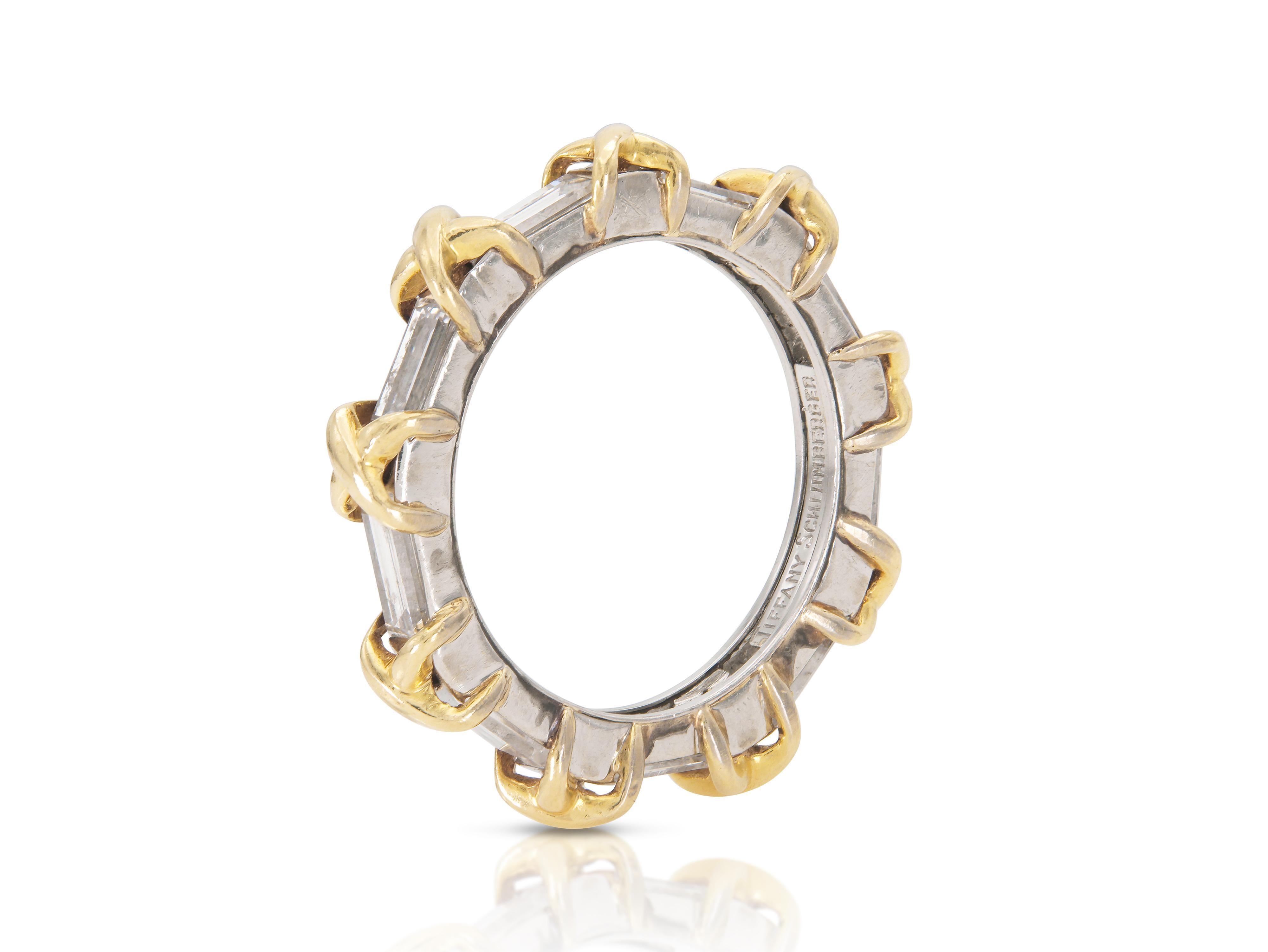 Tiffany & Co. Jean Schlumberger X Diamond Band In Good Condition For Sale In New York, NY
