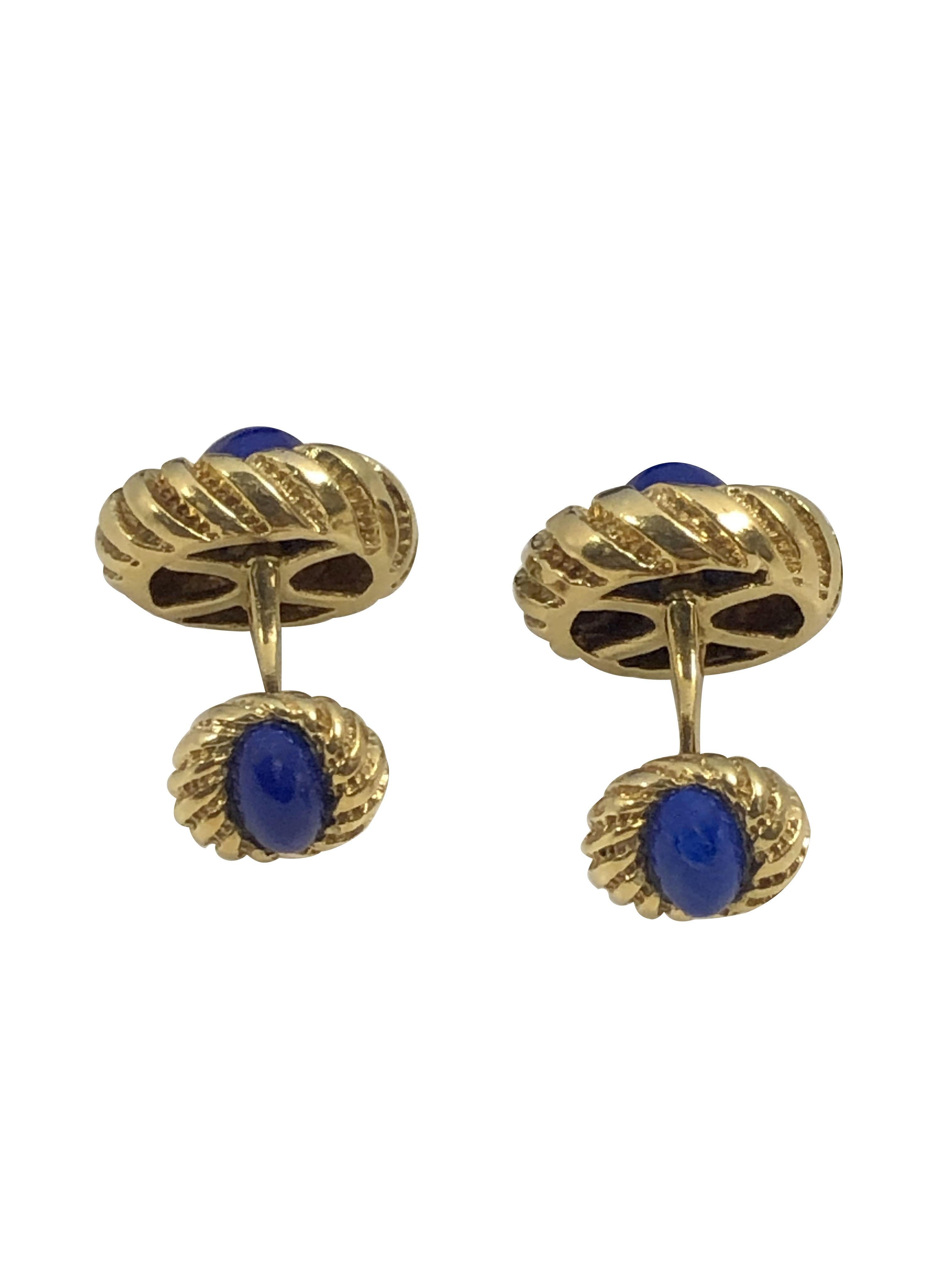 Cabochon Tiffany & Co. Gemelli Jean Schlumberger in oro giallo e lapis in vendita