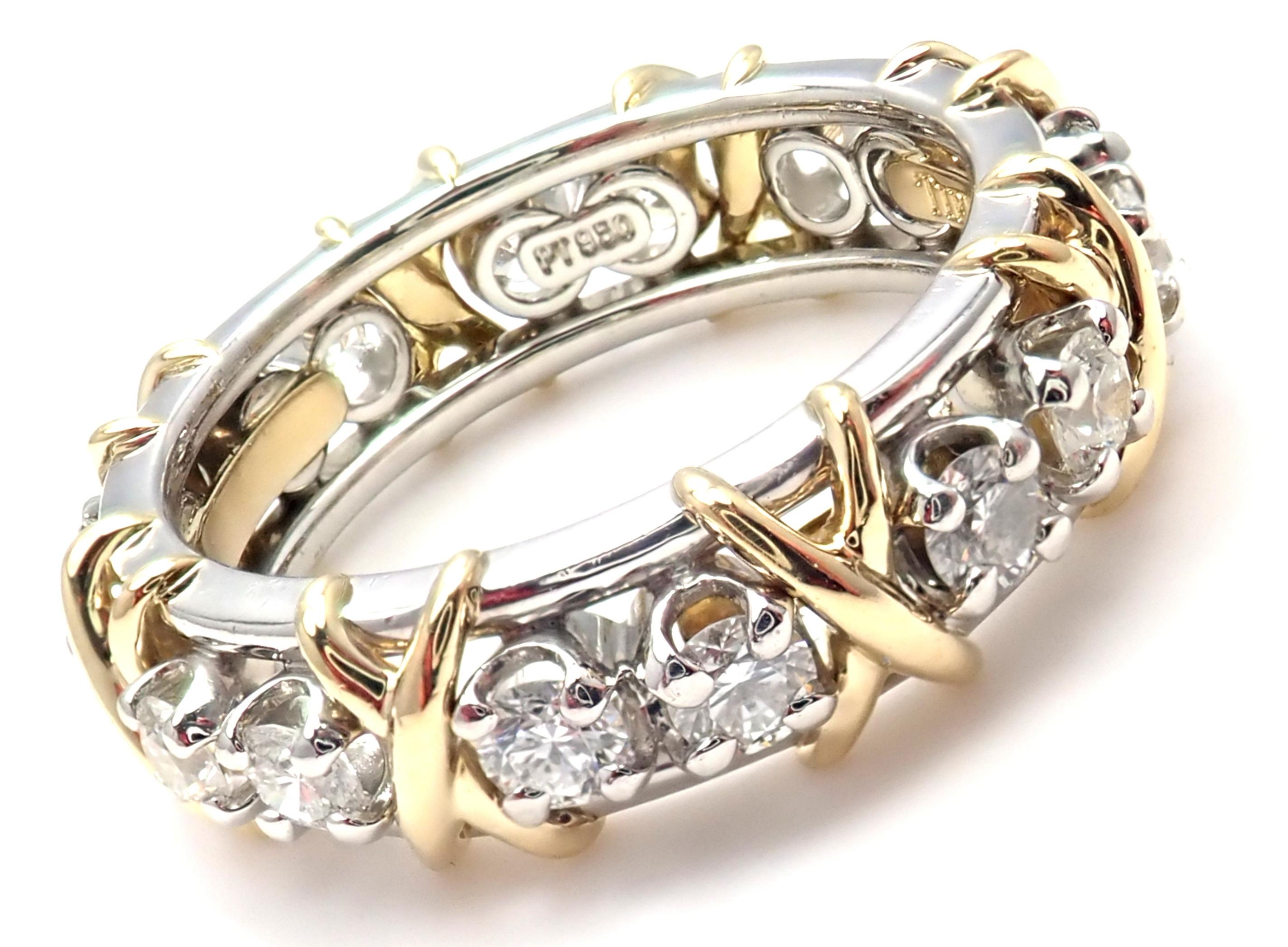 Women's or Men's Tiffany & Co. Jean Schlumberger Yellow Gold and Platinum Diamond Ring