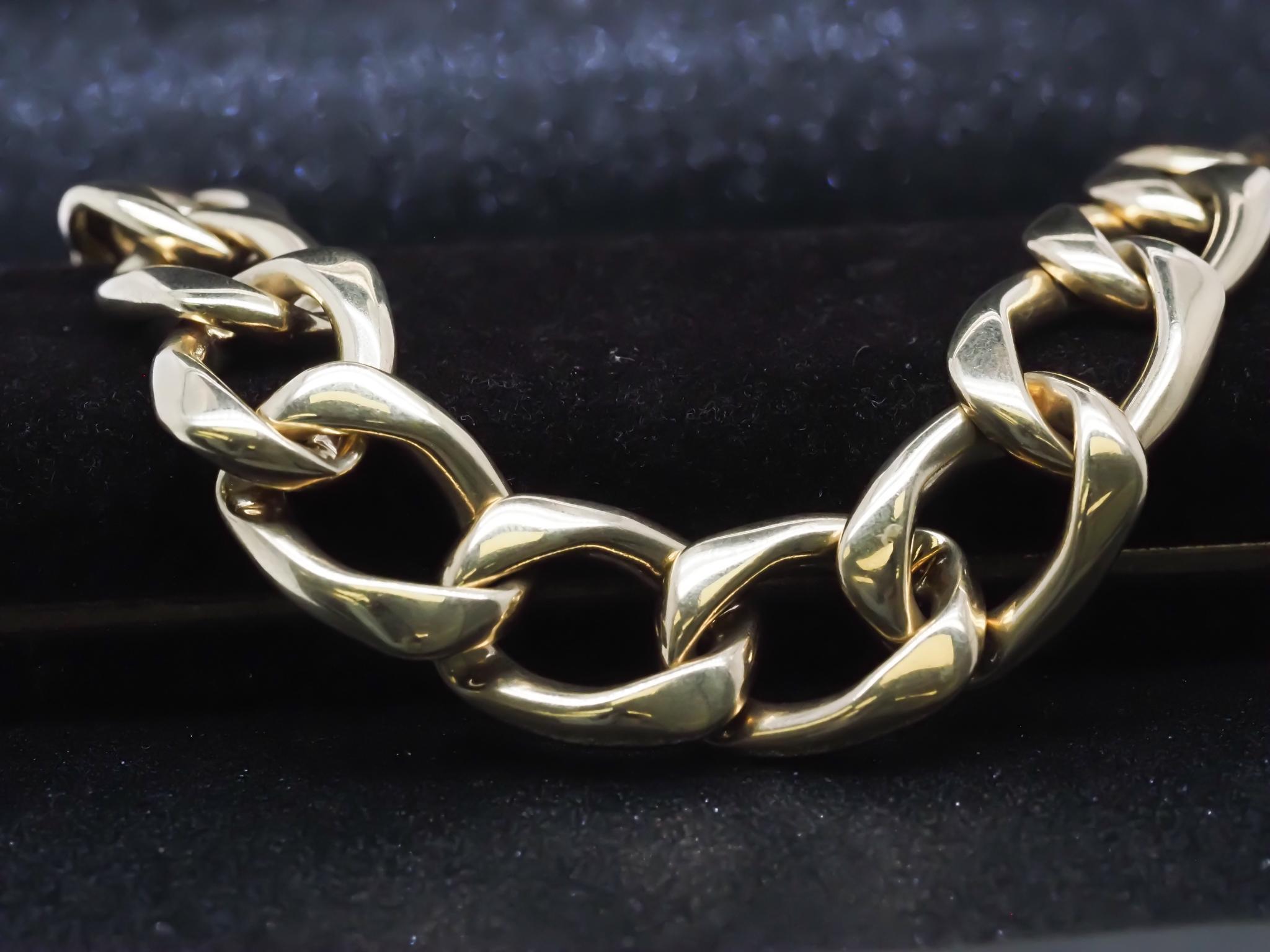 Tiffany & Co. Jumbo Gliederhalskette aus 18 Karat Gelbgold im Zustand „Gut“ im Angebot in Hicksville, NY