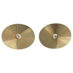 Tiffany & Co. Karat Yellow Gold and Diamond Sunburst Cufflinks