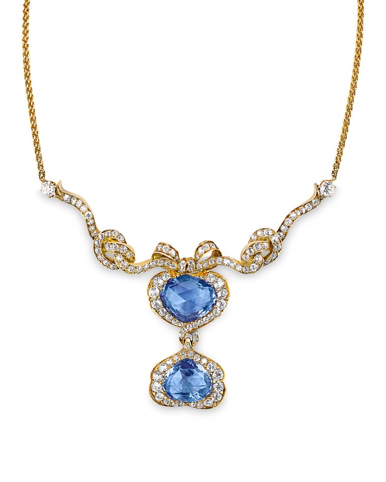 Rose Cut Tiffany & Co. Kashmir Sapphire Necklace, 10.25 Carats For Sale