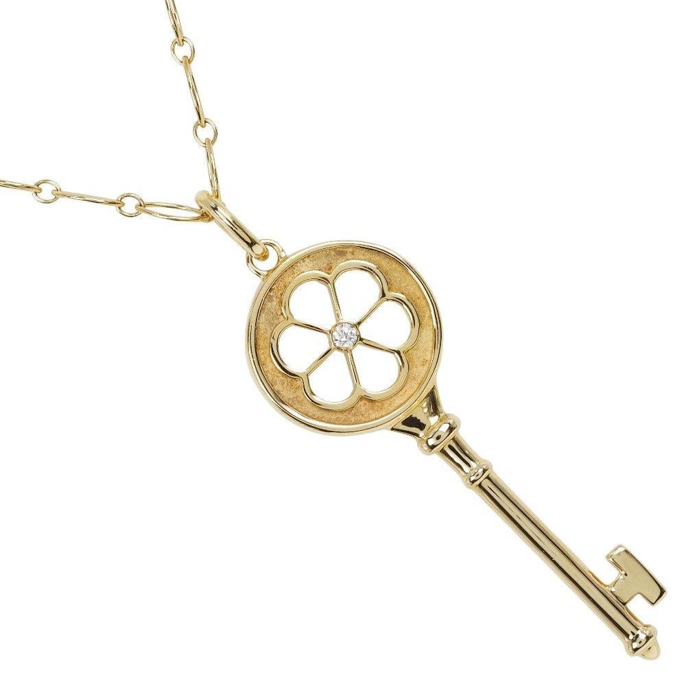 Tiffany & Co. Collana con ciondolo Key Blossom in oro rosa 18k e diamanti in vendita 1