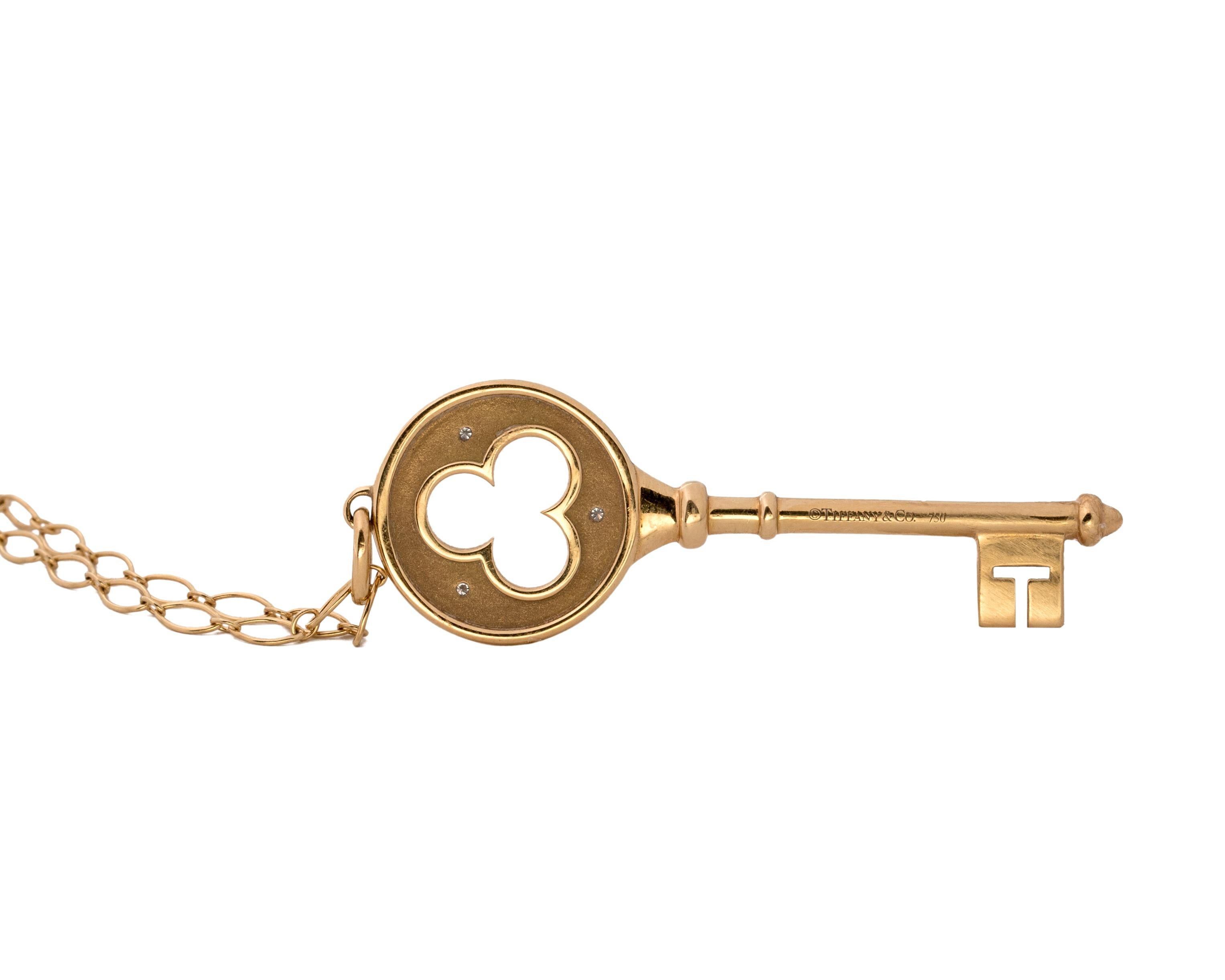 tiffany and co gold key necklace