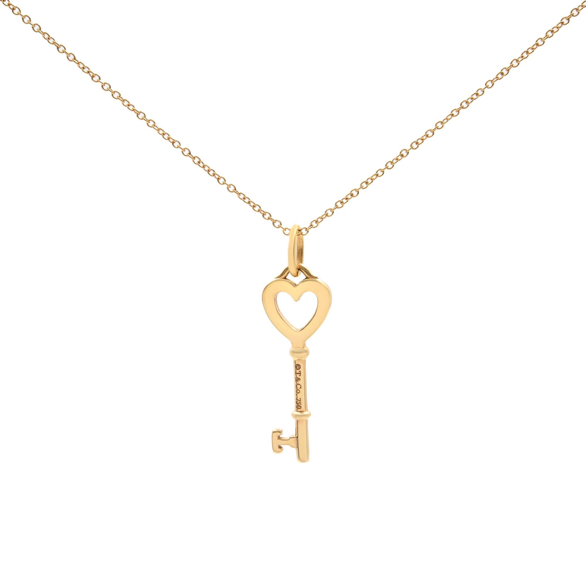tiffany heart necklace with rose gold key