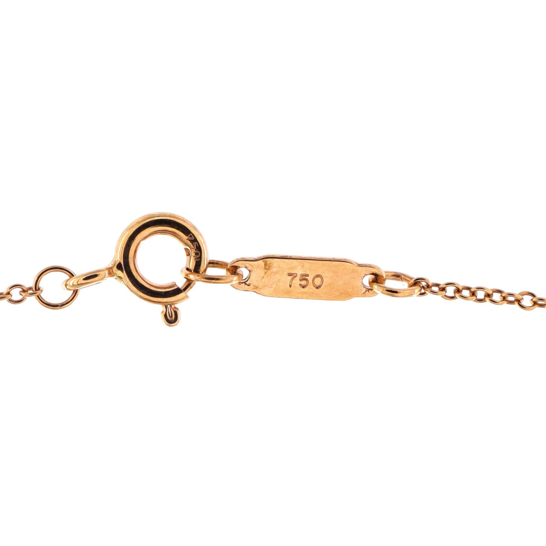 Tiffany & Co. Key Pendant Necklace 18k Rose Gold Mini 1