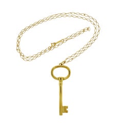 Tiffany & Co. Key Pendant with Yellow Gold Chain