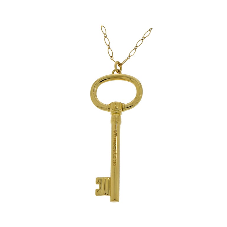 Tiffany and Co. Key Pendant with Yellow Gold Chain at 1stDibs | chain ...