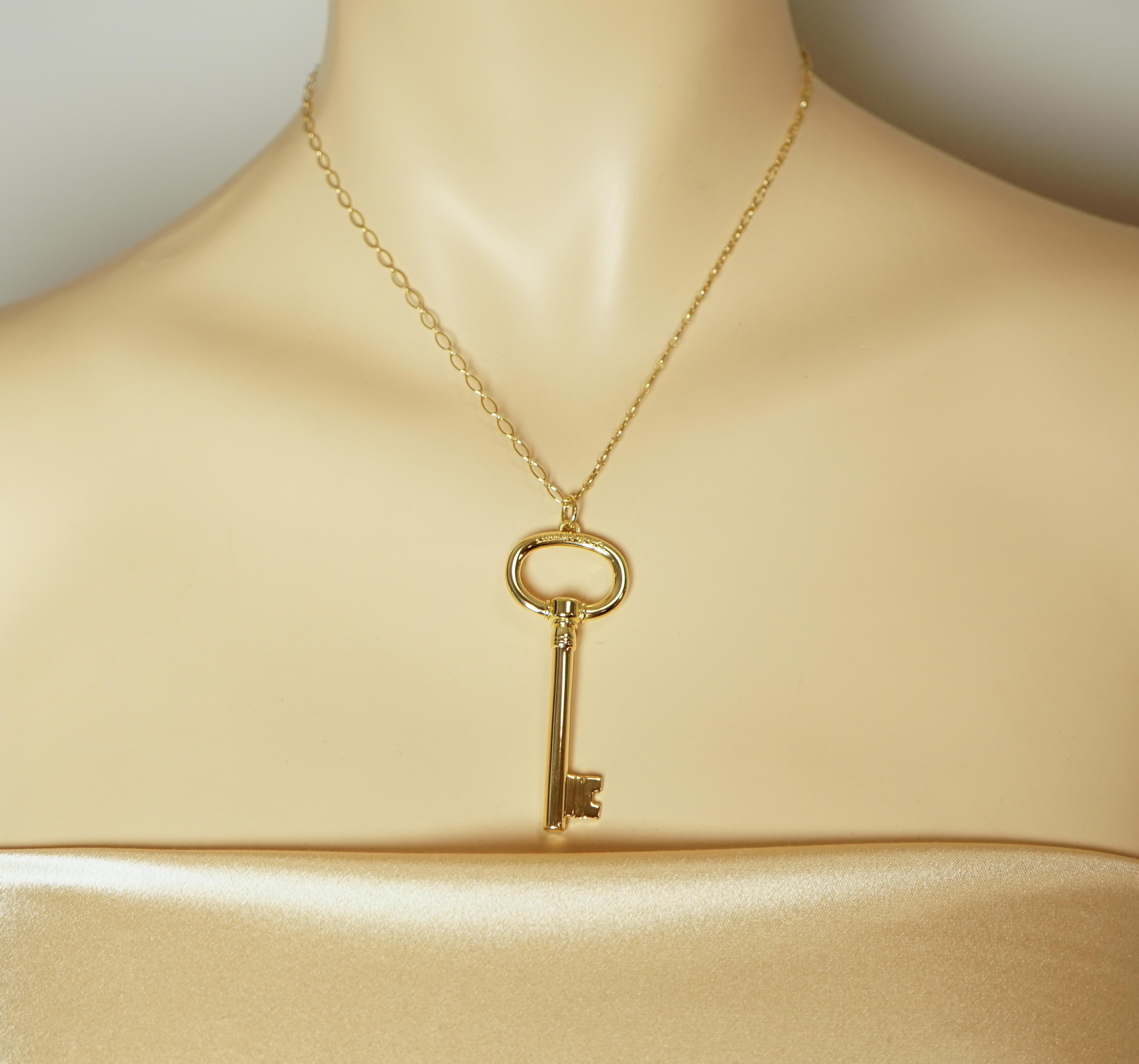 tiffany gold key pendant
