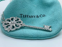 Tiffany & Co. Key Platinum Diamond Necklace Primerose 0.98 Carat