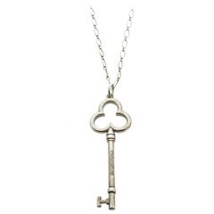 Tiffany & Co. Key Silver Chain Link Pendant Necklace