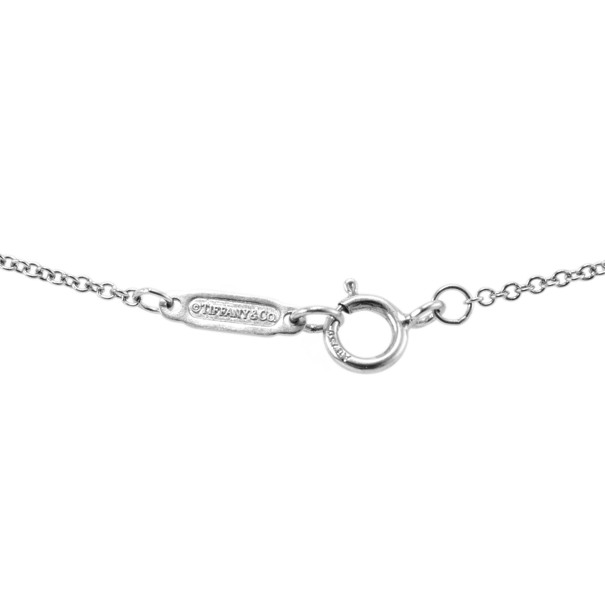 Women's Tiffany & Co. Keys 18K White Gold Pave Diamond Mini Crown Key Pendant Necklace For Sale