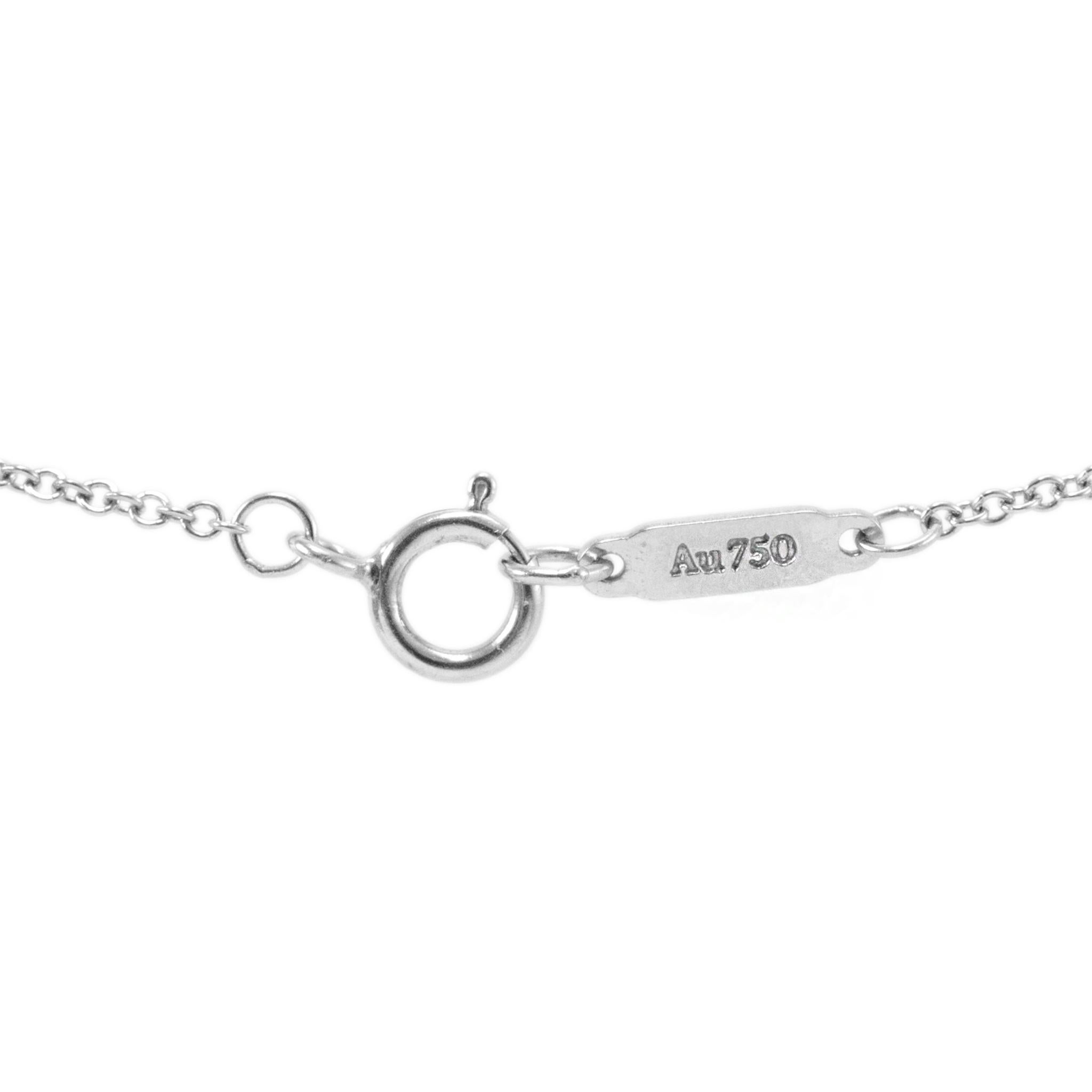 Tiffany & Co. Keys 18K White Gold Pave Diamond Mini Crown Key Pendant Necklace For Sale 1