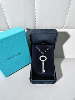 Tiffany & Co. Keys Collection Platinum Pavé‑Diamond Oval‑Key Necklace