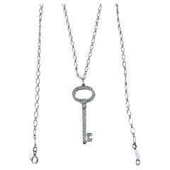 Tiffany & Co. Keys Collection Platinum Pavé‑Diamond Oval‑Key Necklace