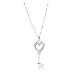 Tiffany & Co. Keys Diamond Necklace in 18K White Gold 0.05 CTW