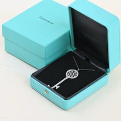 Tiffany & Co. Keys Petals Diamond Platinum Key Pendant Necklace