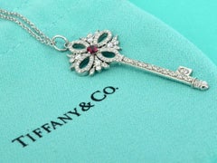 Tiffany & Co 'Keys' Platinum Necklace with Diamonds