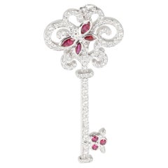 Tiffany & Co. Keys Ruby Diamond Enchant Dragonfly Pendant in Platinum