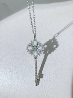 Tiffany & Co. Keys Victoria Pave Diamond Key Pendant Necklace