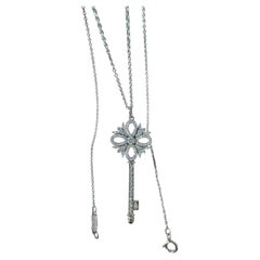 Tiffany & Co. Keys Victoria Pave Diamond Key Pendant Necklace
